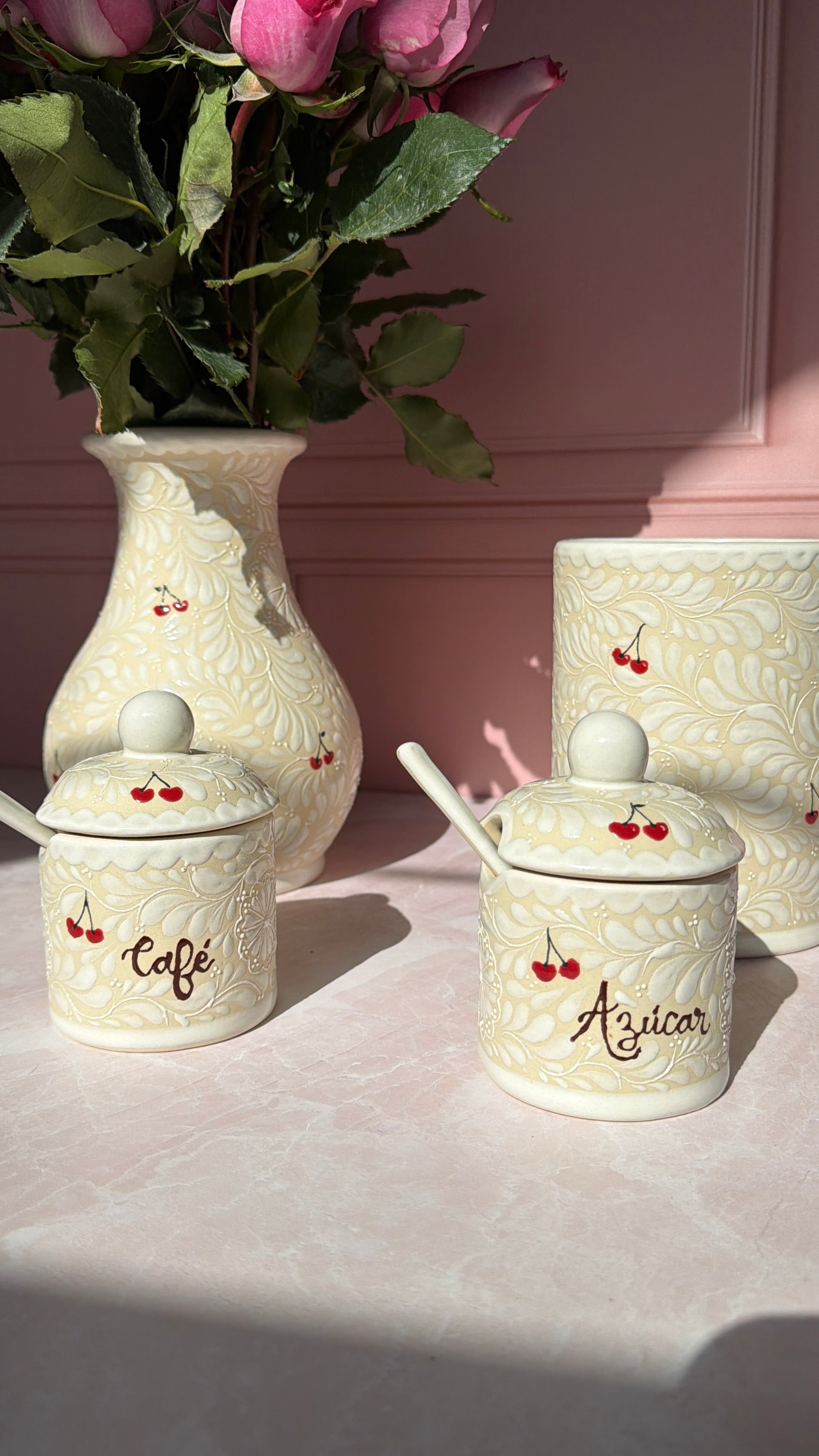 Dulce Cereza Azucarero y Cafetero | Coffee and Sugar holder | PRE-ORDER 6-14 WEEKS