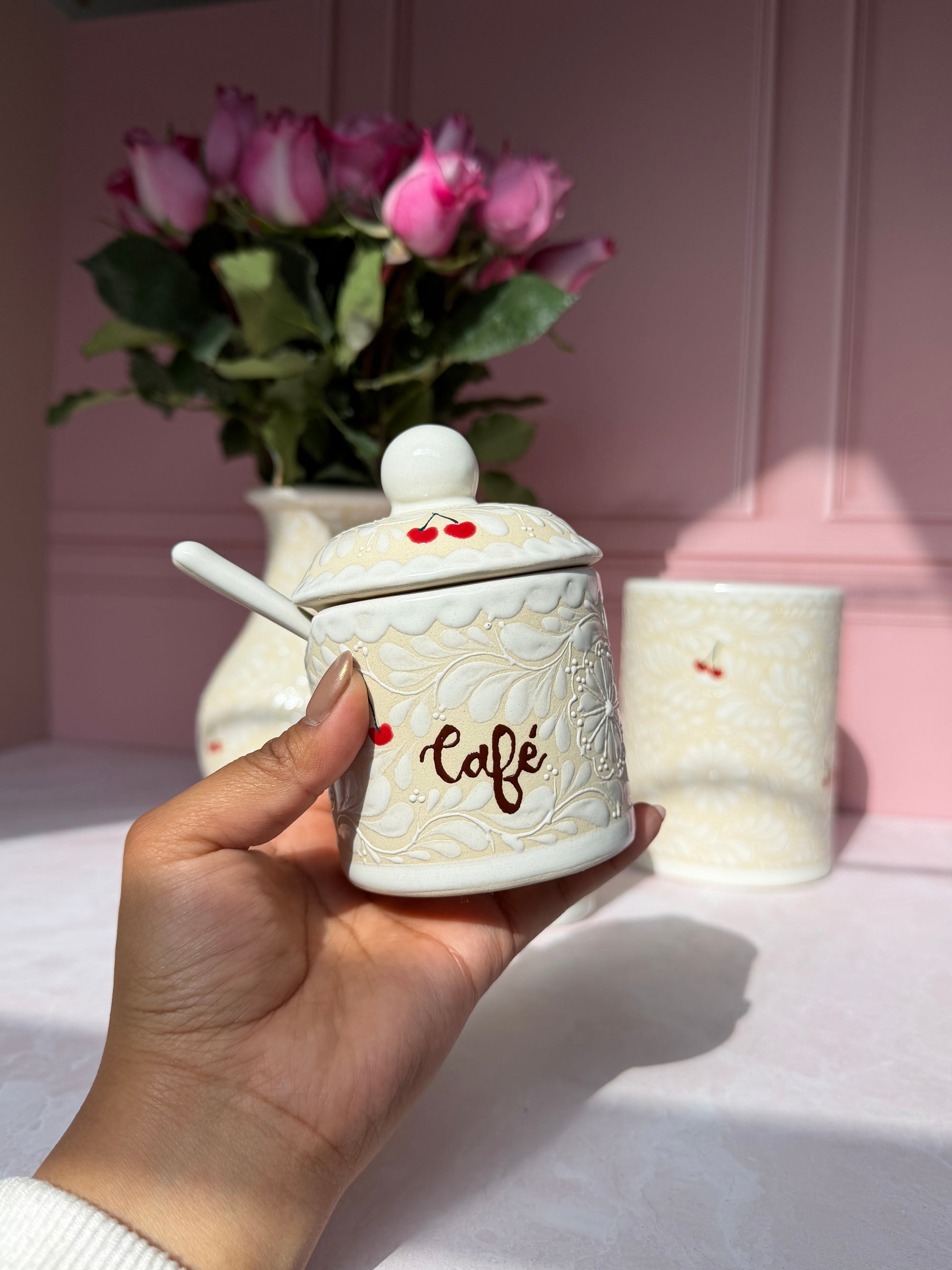 Dulce Cereza Azucarero y Cafetero | Coffee and Sugar holder | PRE-ORDER 6-14 WEEKS